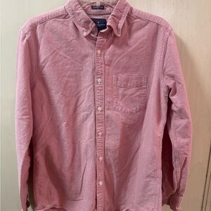 American Eagle Outfitters Red Casual Button Down Shirt